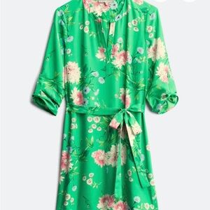 Daniel Rainn Green Floral Long Sleeve Dress